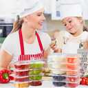 3 x 20 Sets Snack Condiment Containers with Lid, Disposable Double 2 compartments Dipping Container Refrige, Reusable Takeaway Sauce Dip Case Storage for Outdoor Sampling Travel Picnic Take-out (20)