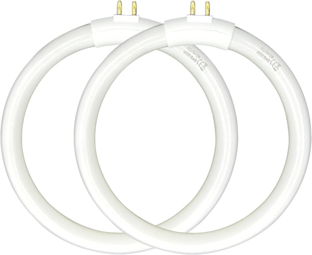 (2pack) 4.75 T4 Type 12W 6400K Circular Bulb Replacement for Magnifier Desk Light,Vanity Magnifying Makeup Mirror,Daylight 6500K Fluorescent Lamp