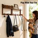 28" Coat Rack Wall Mount with Shelf, Entryway Key Holder Wall Mount Wood Wall Coat Hooks with 7 Hooks 3 Key Hanger, Wall Mounted Coat Rack Mail Holder for Living Room, Bedroom