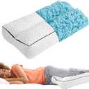 BALAPET Shredded Memory Foam Knee Pillow for Side Sleepers, Pillow Between Legs for Aligns Spine, Supportive Leg Pillow for Pregnancy Relieves Pressure Hip Leg Elevation, 6.5" Height
