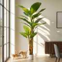 8ft Artificial Banana Tree Extra Tall Fake Plants Indoor for Living Room Large Faux Tree High End Realistic Floor Plant Big Silk Tree for Home Office Pet Friendly Large Indoor Plant Tropical Decor