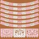 TaoBary 4 Pack Pink and White Papel Picado Baby Shower Party Decorations  Feet Cielito Lindo Baby Shower Party Banners Cinco De Mayo Papel Picado Fiesta Banner for Mexican Wedding Birthday