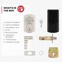 Kwikset Powerbolt 240 5-Button Keypad Satin Nickel Traditional Electronic Deadbolt Door Lock, Featuring Convenient Keyless Entry, Customizable User Codes and Auto-Locking