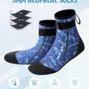 XUKER Neoprene Water Socks for Kids Toddlers 3mm Sand Proof Beach Volleyball Socks Diving Boots for Outdoor Water Sports (Blue)