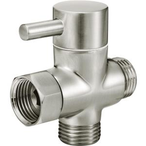 Sneatup Solid Brass 3-way G1/2 Shower Diverter (Brushed Nickel)