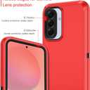 for Samsung Galaxy A37 5G Case Heavy Duty Protective Shockproof Dropproof 3-Layer Full Body Protection [Without Screen Protector] Tough Rugged Cover for Galaxy A37 5G,Red/Black