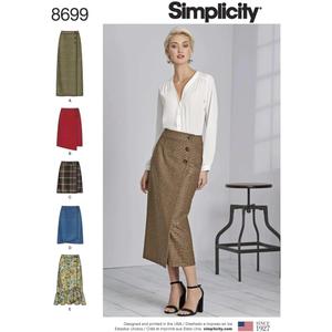 Simplicity Women's Front Wrap Skirt Sewing Patterns, Sizes 14-22
