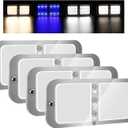 BlueFire 800LM RV Ceiling Dome Lights,Dimmable RV Interior LED Lights Sliding Brightness 6W DC12-18V Fixture with Dimmer Switch for RVs, Campers, Motorhomes, Trailers(4 Pack)
