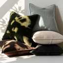 Corduroy Throw Pillow Covers 18x18 Set of 2  Boho Decorative Pillow Covers for Couch, Sofa, Bed  Soft Square Cushion Covers for Living Room Decor (No Insert) Beige