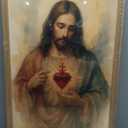 Framed Sacred Heart of Jesus Wall Art, Christian Jesus Paintings Wall Decor, Catholic Divine Mercy Pictures Canvas Prints Religious Home Decor for Living Room Bedroom Prayer Room Church 16×24 Inch