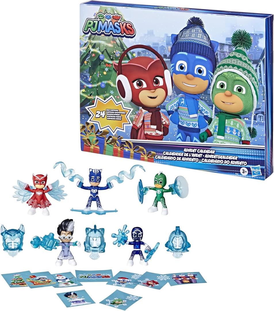 PJ Masks Kids Advent Calendar, 24 Daily Surprise Toys Including PJ Masks Action Figures, Accessories, and Stickers, Countdown Calendar, Ages 3 and Up