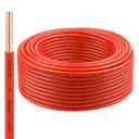 THHN Wire 100 FT, Single Bare Copper Conductor, 14AWG Red Electrical Wire, Solid Building Wire 600V Nylon Sheath Cable for Indoor/Outdoor Applications