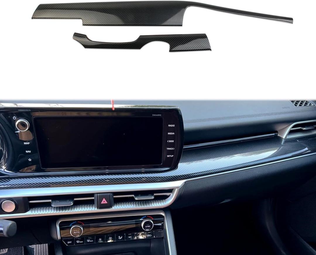 Carbon Fiber Style Center Console Dashboard Panel Decor Protective Cover Trim for KIA K5 2021-2024