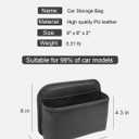Driver's Car Storage Bag, Small Car Side Pocket Organizer for Car Seats, Doors and Consoles, PU Leather, (Black)