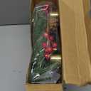 Sliner 15.7 in Christmas Advent Wreath 5 Candle Holder Norfolk Pine Needle Wreath with Gold Ring Candle Holder Pine Cones Red Berries Christmas Centerpiece Decoration for Home Church Winter Holidays