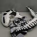 Halloween Dinosaur Skeleton Costume Dinosaur Jumpsuit white Skeleton Onesie Pajamas (Medium)