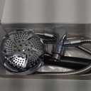 FEELSO Filtered Shower Head with Handheld, High Pressure 7-Spray Showerhead with Filters for Hard Water - Remove Chlorine, Reduce Dry Itchy Skin, Anti-clog Nozzles, Power Wash to Clean Tub, Tile & Pet (Black & Chrome)