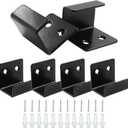 6 Pack Wall Hanger Fastener, Stainless Steel Wall Mount Brackets Hook with 25 mm Inner Width Heavy Duty Tile Hangers for Ceramic Display (Black)