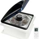 Upgraded Remote Control RV Roof Vent Fan, 12V DC 14" Quiet RV Roof Fan with Rain Sensor, 10-Speed, Reversible, 14in