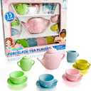 Lollipop Porcelain Tea Set for Little Girls | Kids Tea Party Toy with Teacups and Saucers | Delightful Girls Tea Set for Ages 4-12 | Charming Porcelain Tea Cups for Childs -13 pcs Teacups Sets