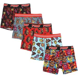 Bioworld Five Nights at Freddy's 5-Pack of Boys' Character Boxer Briefs (4), XS 4-5Y