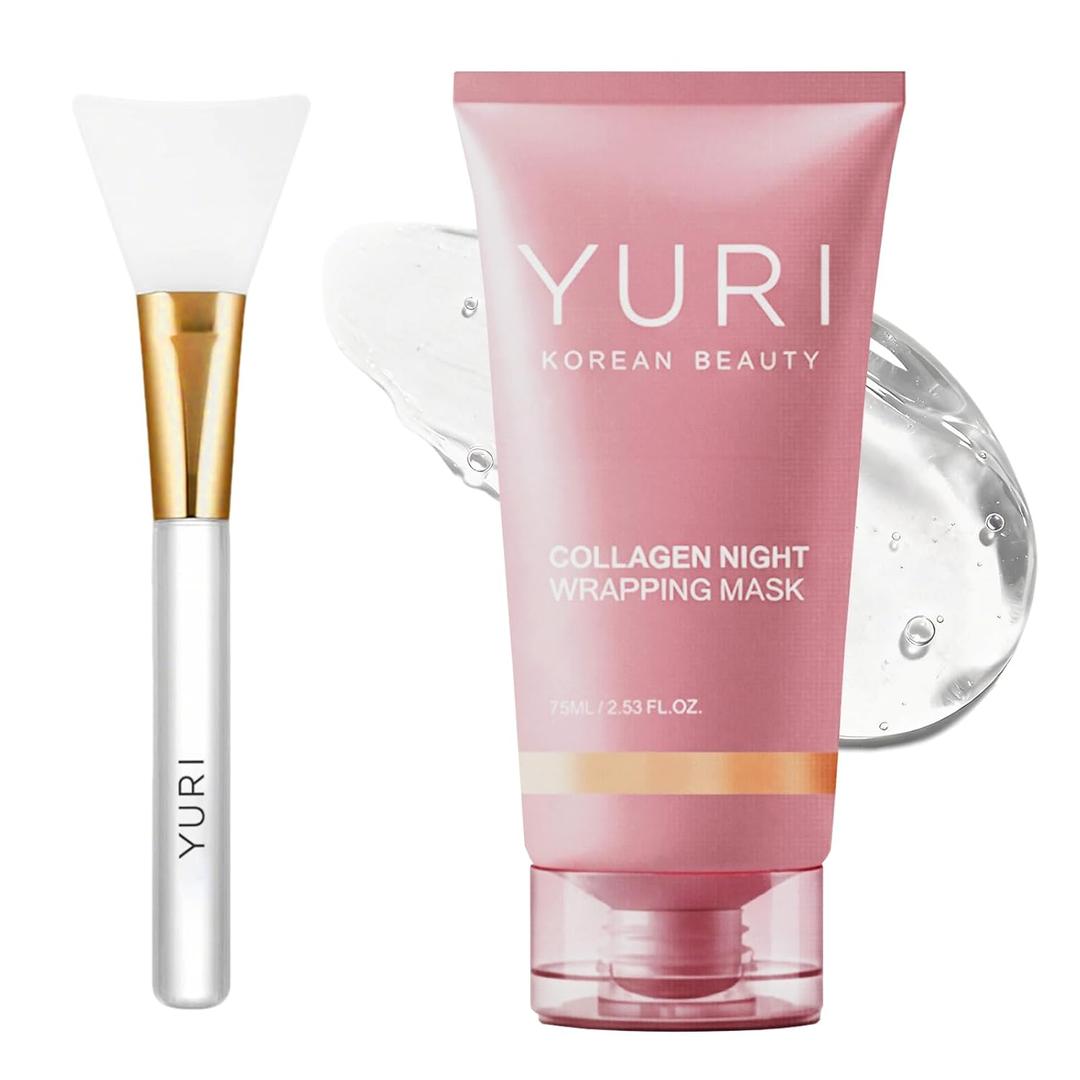 Collagen Night Wrapping Mask, Collagen Overnight Glass Skin Peel Off Face Mask, Elasticity & Hydration Care, Restored Balance & Ongoing Renewal, All Skin Types Skincare (2.53 fl.oz)