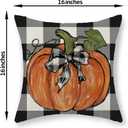 Fall Pillow Covers 16x16 Set of 2 Pumpkin Maple Leaves and Buffalo Plaid Fall Decor Pillowcase Linen Autumn Thanksgiving Decorative Outdoor Throw Pillow Covers Farmhouse Cushion Case for Couch