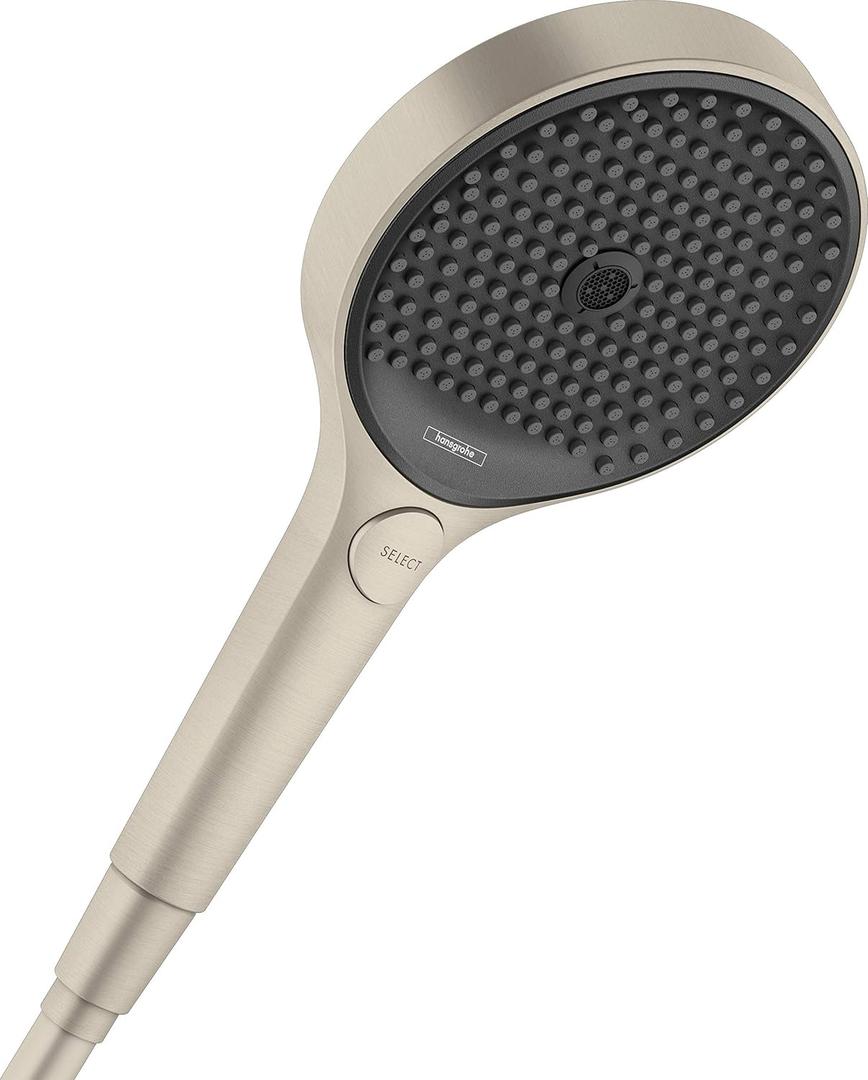hansgrohe Rainfinity 5-inch Modern Handheld Shower Head 3-Spray PowderRain, Intense PowderRain, MonoRain in Brushed Nickel, 26864821