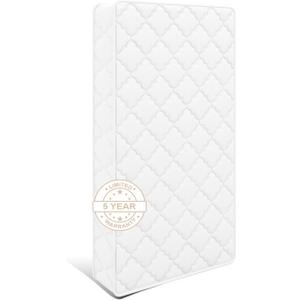 5"x52"x27.5" Premium Baby Crib & Toddler Mattress | 5" High Density Foam Mattress, Odorless and Steady, No Gap & Edge Reinforced, Pure White (Pack of 2)