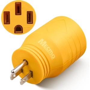 MECMO 50 Amp to 110 Volt RV Adapter, NEMA 5-15P to 14-50R RV Camper Electrical Power Adaptor, 15A Male to 50A Female Portable Compact Plug NOT for EV