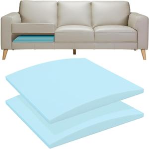 Couch Cushion Support for Sagging Seat,20"X20"X2" High Density Foam Sofa Cushion,Arched Furniture Seat Under Cushion Sag Repair for Loveseat,Blue Set of 2