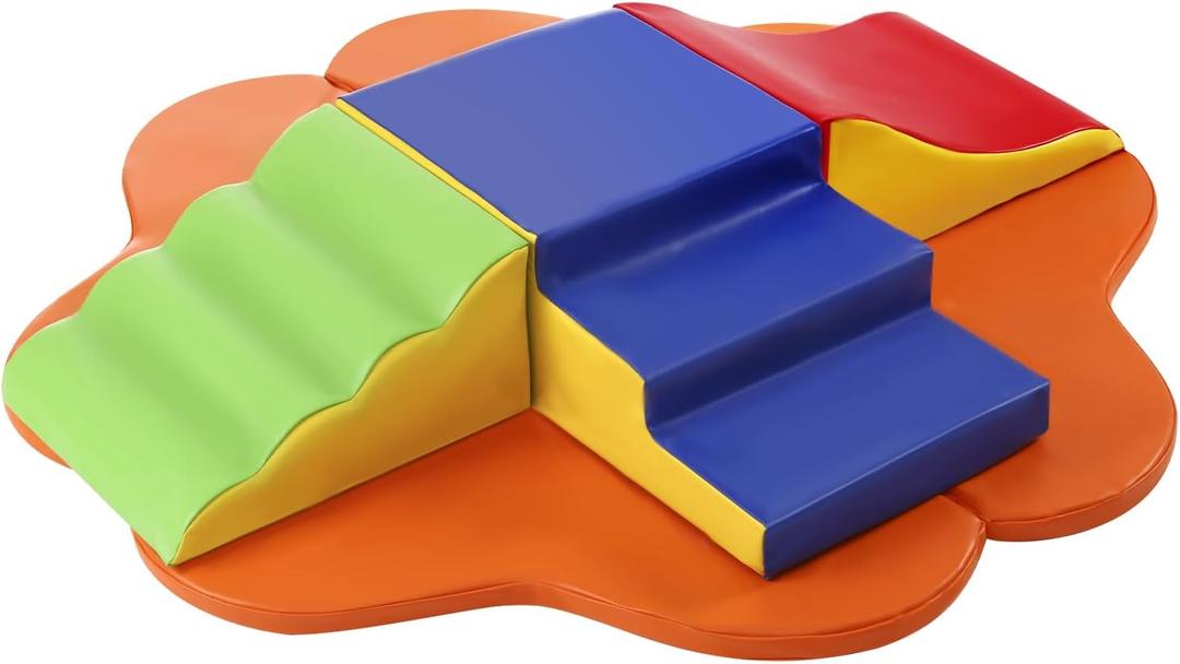 7-Piece PU Leather Baby Toddler Climbing Blocks Toy Set  Soft Foam Crawling Gym for Indoor Play, Safe & Fun Activity Blocks for Toddlers