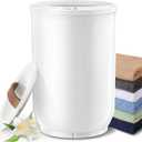 Large Towel Warmer for Bathroom - Heated Towel Warmers, Wood Handle, Auto Shut Off, Fits Up to Two 40"X70" Oversized Towels, Bathrobes, Blankets, for Mother's Gifts, White