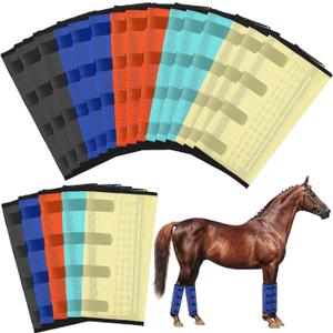 Paterr 20 Pcs Mesh Fly Boots for Horse Breathable Mesh Horse Leggings Protective Boots Prevent Flies and Mosquitoes Bites Reduces Stress Stomping (Bright Color)