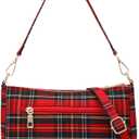 Christmas Crossbody Bags for Women,Red Plaid Christmas Purse with Adjustable Strap,Nylon Handbags,Xmas Gift Bag for Women