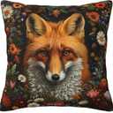 William Morris Style Vintage Fox Throw Pillow Covers Soft Decorative Throw Pillowcases Cushion Case Square for Home Decor Bed Couch Car Living Room 18x18 Inch (Color-15)