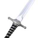 15" Fake Foam Swords Martial Arts Weapons, Realistic Dagger Knife Toy, Foam Short Sword Prop for Play Fighting and Assassins Costume Accessory Silver