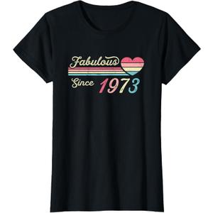 Vintage Fabulous Since 1973 Birthday T-Shirt, X-Small