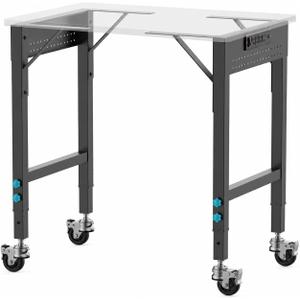 Seesii Heavy Duty Metal DIY Workbench Frame with Locking Caster Wheels