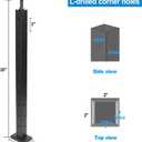 Sidasu 36" Corner Post for Cable Railing, L-Drilled Stainless Steel, Adjustable Top Cable Railing Post Matte Black Finish, Stair Railing System Kit (P02)