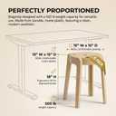 Stackable Classroom Stools Set of 6 18 Inch Durable Plastic Seating for Home Office School Supports 500 lbs| (Beige)