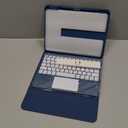 Harvopu Compatible for iPad 11th 10th Generation Case with Keyboard, Folio Cover with Pencil Holder, Multi-Touch Trackpad, 7 Color Backlit, Detachable Keyboard for iPad (A16) 11th/10th Gen (Navy Blue)