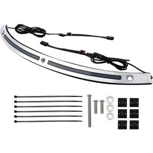 Aluminum Alloy Chrome Windshield Trim with LED Running Turn Signal Lights for Harley Touring Street Glide Electra Glide Ultra Limited 2014-2025, Smoke Lens Batwing Fairing Windshield Accent Strip