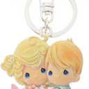 Precious Moments Couple Dancing Keychain & Bag Charm - Romantic Figurine Keepsake, Sentimental Gift for Anniversary or Thank You