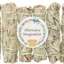 6 Pack of White Sage Sticks - 4" Long Smudging Incense Sticks for Sage Smudge Kit Refill, Witchcraft Supplies, Meditation Accessories, Yoga, Incense Holder, Spiritual Gifts - Alternative Imagination