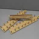 Kigley Wood Taco Holder Set of 4 Bamboo Mini Taco Tray with Tong Stand with Handle Wooden Rack, Each Holds 8 Soft or Hard Shell for Charcuterie Food Kitchen Gifts Accessories Home