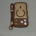 Magnetic for iPhone 17 Pro Max Case, Cute Wavy [Full Camera Protection] [Fit for MagSafe], 1X Screen Protector+1X Wrist Strap, Trendy Matte Women Girly Phone Case for iPhone 17 Pro Max 6.9", Brown