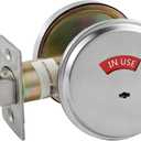 in-Use/Vacant Commercial Deadbolt, Heavy Duty Satin Chrome Grade 2 Privacy Indicator Deadbolt for Bathroom/Office, UL3 Hour Fire Rated, Left&Right Handed, 2 3/4" Backset