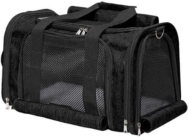 Pet Carrier Bag for Small Medium Cats Dogs Puppies up to 26 Lbs,Steel Frame Dog Carrier, privacy-Oriented cat Carrier, Collapsible pet Carrier for Easy Storage (Black, Large:20.9"X12.6"X12.6")
