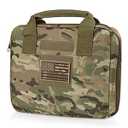 Tactical Pistol Handgun Case Bag, Gun Case Soft Gun Carrying Storage Bag Square Pistol Shooting Range Bag Dual Padded Firearm Case Handgun Pouch (Black)